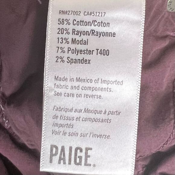 Paige Hoxton Ankle Jeans in Burgundy - Picture 8 of 16